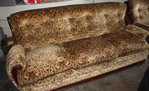 DIVANO 3 POSTI + POLTRONA DAMASCATO VINTAGE
