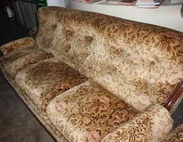 DIVANO 3 POSTI + POLTRONA DAMASCATO VINTAGE