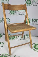 SEDIA LEGNO E VIMINI INTRECCIATO