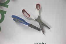 COPPIA DI FORBICI A 5 LAME TAGLIAERBE SPEZIE VERDURE CARTA PIZZA