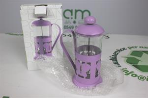 TISANIERA BRANDANI FARFALLA LILLA 350ML ACCIAO INOX E VETRO