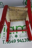 SEDIA MISURA BAMBINO IN LEGNO ROSSA SEDUTA IN CORDA