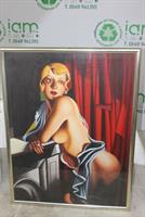 QUADRO DONNA SU TELA STILE TAMARA DE LEMPICKA
