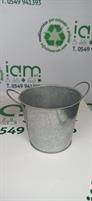 VASO ZINCATO CON MANICI H 14 CM