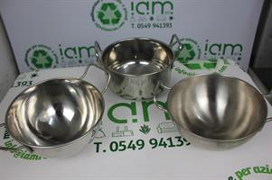 BOULE /INSALATIERE IN ACCIAIO CON MANICI 2 MISURE