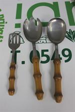 SET UTENSILI PICCOLI DA CUCINA CON MANICI IN BAMBU'