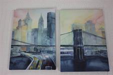 LOTTO 2 TELE ACQUARELLO MANHATTAN IKEA