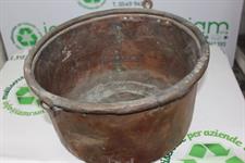 PAIOLO IN RAME D 50 CM CON DUE BUCHI