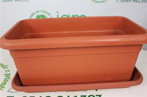 FIORIERA IN PLASTICA 43 X25 X 20,5 CM CON SOTTOVASO