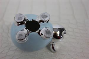 SOPRAMMOBILE BOMBONIERA MAIALINO AZZURRO IN SILVER PLATED