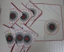 8 TOVAGLIOLI BIANCHI CON STAMPA FIORE
