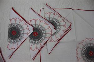 8 TOVAGLIOLI BIANCHI CON STAMPA FIORE
