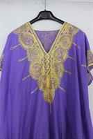 KAFTANO TUNICA TUNISINA TG L /XL IN COTONE CON RICAMI