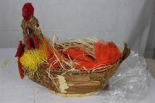 CESTINO DECORATIVO PASQUALE IN RAFIA INTRECCIATA