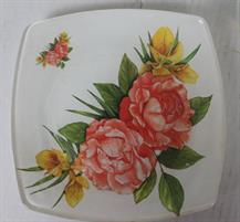 SET 4 PIATTINI IN VETRO LAVORATI A MANO CON TECNICA DECOUPAGE
