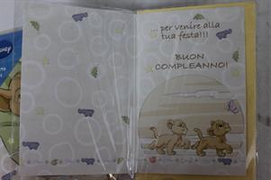 LOTTO 2 BIGLIETTI AUGURI COMPLEANNO RE LEONE