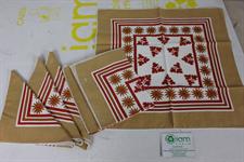 SET 6 TOVAGLIOLI STAMPA FOGLIE 100% COTONE MADE IN ITALY