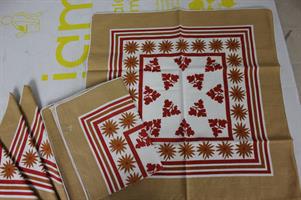 SET 6 TOVAGLIOLI STAMPA FOGLIE 100% COTONE MADE IN ITALY