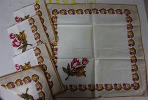 SET 5 TOVAGLIOLI STAMPA FIORI 100% COTONE MADE IN ITALY
