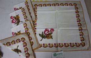 SET 5 TOVAGLIOLI STAMPA FIORI 100% COTONE MADE IN ITALY
