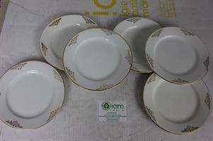 LOTTO 6 PIATTI FRUTTA CLASSICI IN CERAMICA MOTIVI DORATI