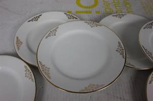 LOTTO 6 PIATTI FRUTTA CLASSICI IN CERAMICA MOTIVI DORATI