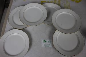 LOTTO 6 PIATTI FRUTTA CLASSICI IN CERAMICA MOTIVI DORATI