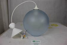 LAMPADARIO IN VETRO SATINATO AZZURRO