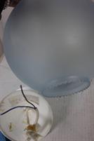 LAMPADARIO IN VETRO SATINATO AZZURRO