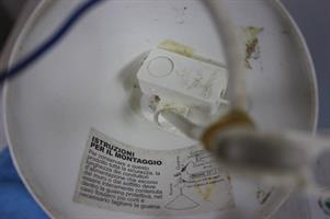 LAMPADARIO IN VETRO SATINATO AZZURRO