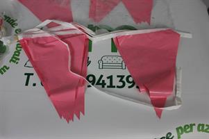 SCATOLONE FESTONE BANDIERINE ROSA PER FESTE COMPLEANNO