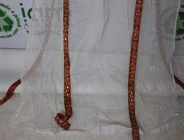 TENDA IN PURO COTONE CON FETTUCCE COLOR BRONZO MIS 110 X 270CM