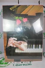 POSTER QUADRO CON CORNICE ROSA - PIANOFORTE