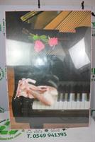 POSTER QUADRO CON CORNICE ROSA - PIANOFORTE