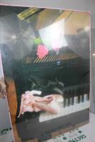POSTER QUADRO CON CORNICE ROSA - PIANOFORTE